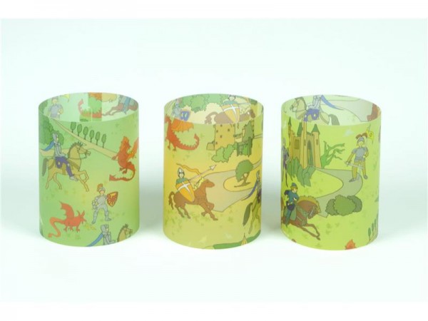 3er Set Windlichter Ritter & Drachen - flach verpackt