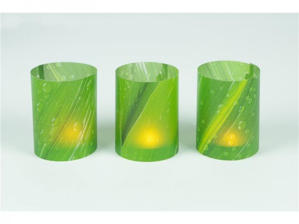 3er Set Windlichter Regentropfen - flach verpackt